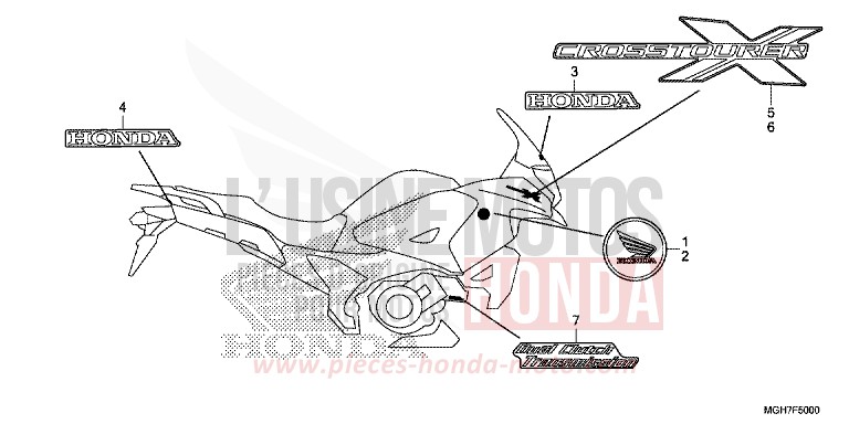 MARKE (1) von VFR1200X "Crosstourer" Méca MAT PEARL GLARE WHITE (NHB54) von 2015